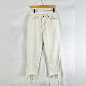 LEVI'S Vintage Cream‎ 512 Straight Leg Jeans Size 4 High Rise Raw Hem